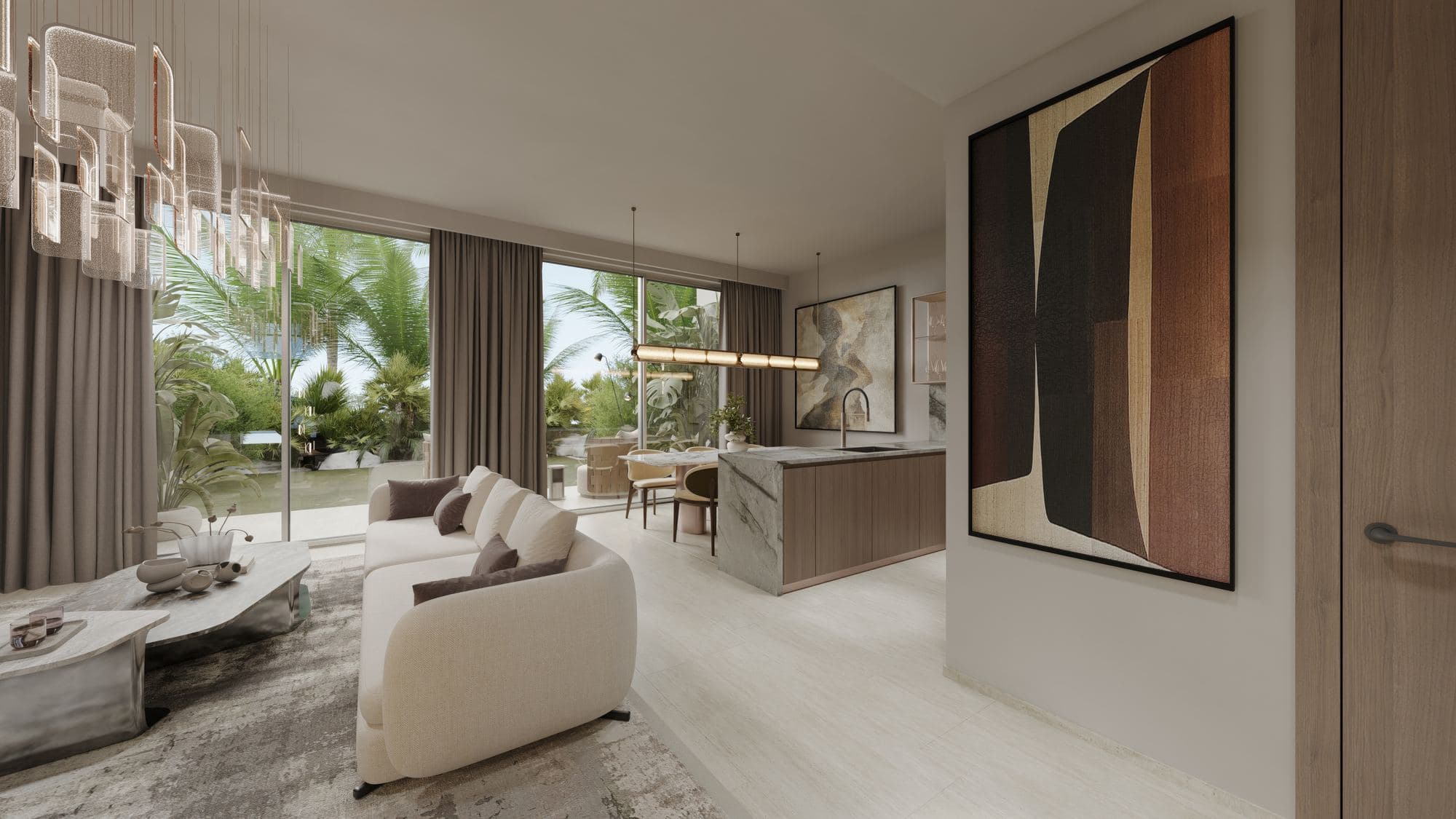2-bed townhouse living area
