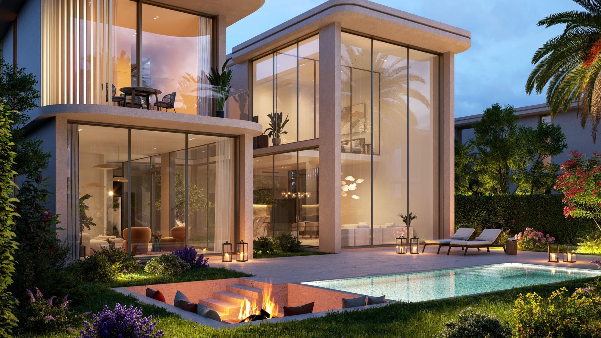 5-bed villa at Manchester City Yas Residences at dusk