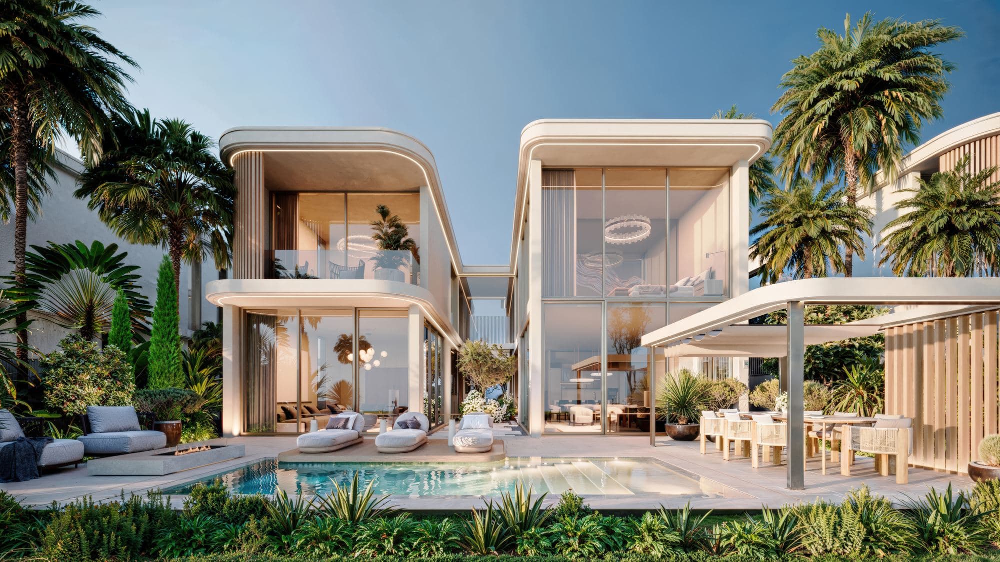 5-bed villa terrace and pool